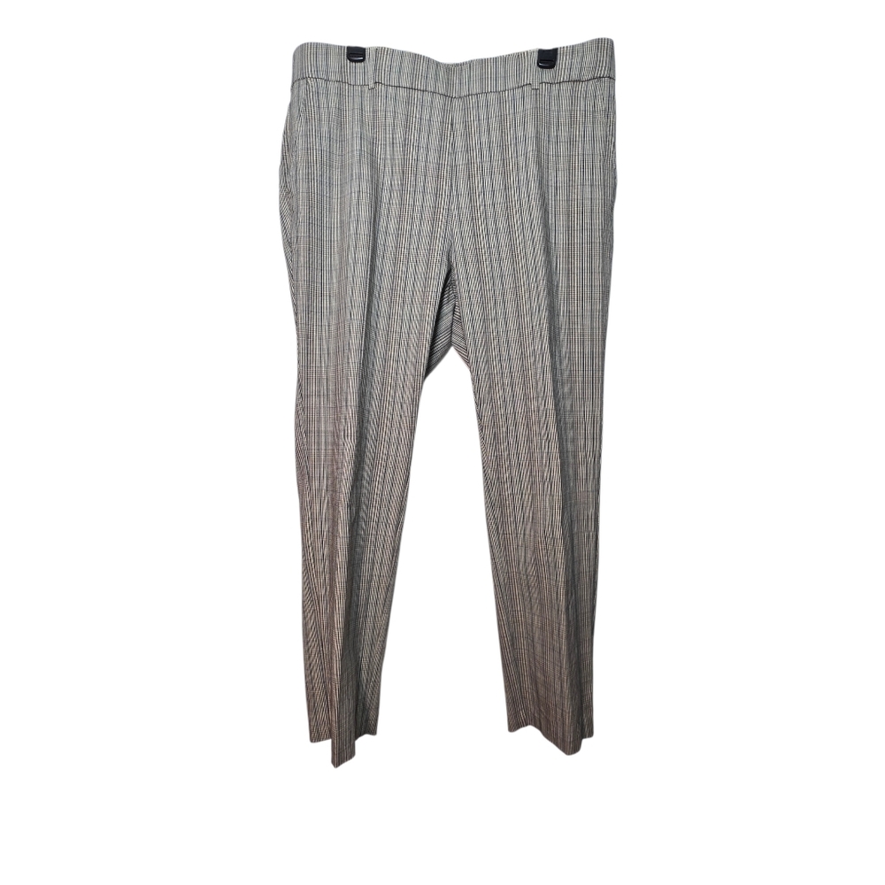 Rafaella Plaid Pull On Stretch Dress Pants 18 EUC Browns Tans Herringbone
